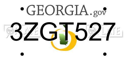 3ZGT527 Georgia License Plate