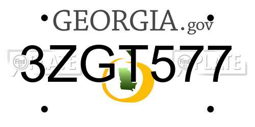 3ZGT577 Georgia License Plate