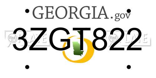 3ZGT822 Georgia License Plate