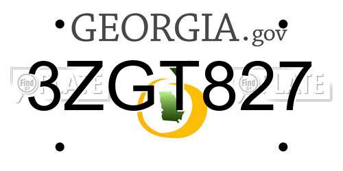 3ZGT827 Georgia License Plate