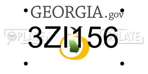 3ZI156 Georgia License Plate