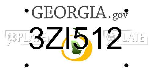 3ZI512 Georgia License Plate