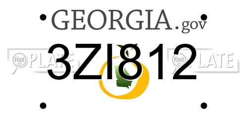 3ZI812 Georgia License Plate