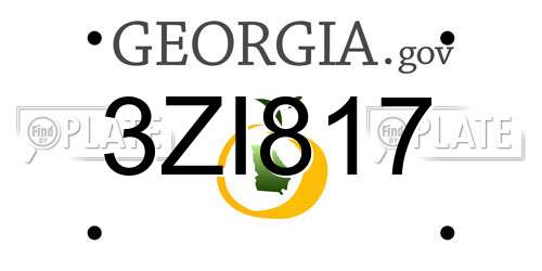 3ZI817 Georgia License Plate