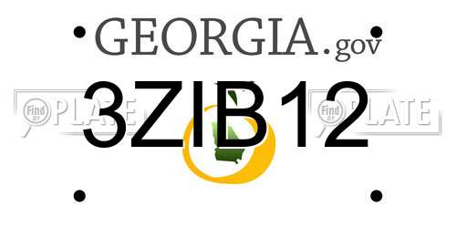3ZIB12 Georgia License Plate