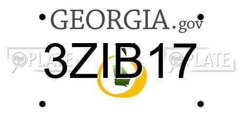 3ZIB17 Georgia License Plate