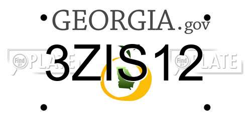 3ZIS12 Georgia License Plate