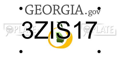 3ZIS17 Georgia License Plate