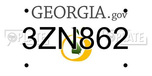 3ZN862 Georgia License Plate