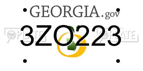 3ZO223 Georgia License Plate