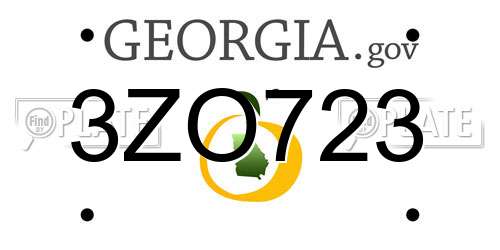 3ZO723 Georgia License Plate