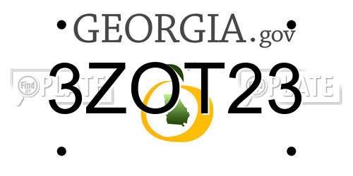 3ZOT23 Georgia License Plate