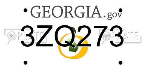 3ZQ273 Georgia License Plate
