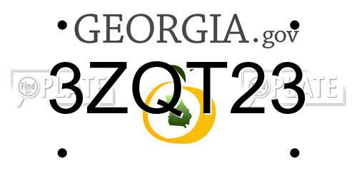 3ZQT23 Georgia License Plate