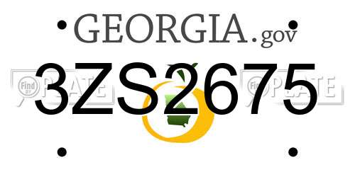 3ZS2675 Georgia License Plate