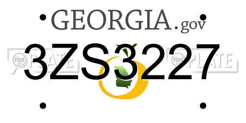 3ZS3227 Georgia License Plate
