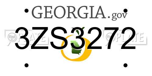 3ZS3272 Georgia License Plate