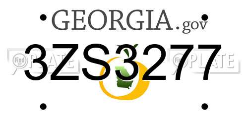 3ZS3277 Georgia License Plate