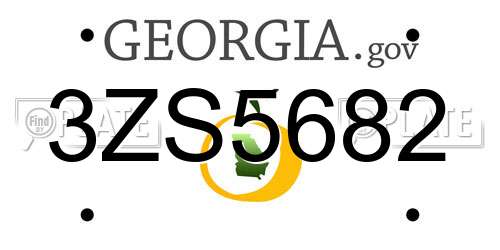 3ZS5682 Georgia License Plate