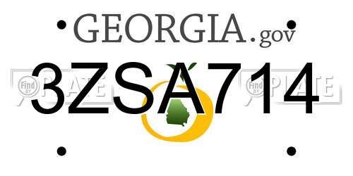 3ZSA714 Georgia License Plate