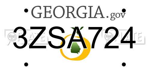 3ZSA724 Georgia License Plate