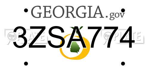 3ZSA774 Georgia License Plate