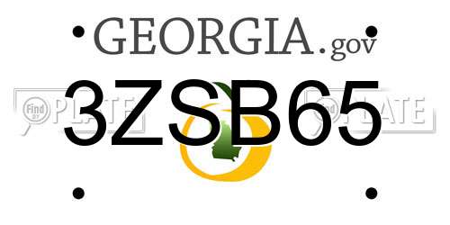 3ZSB65 Georgia License Plate