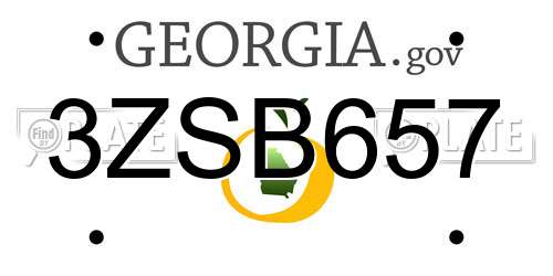 3ZSB657 Georgia License Plate