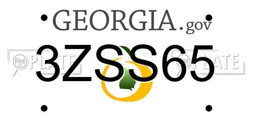 3ZSS65 Georgia License Plate