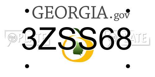 3ZSS68 Georgia License Plate
