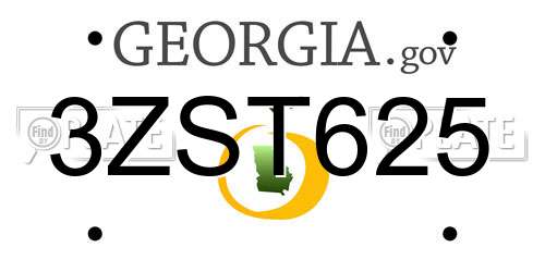 3ZST625 Georgia License Plate