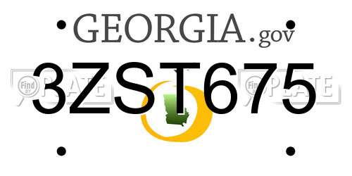 3ZST675 Georgia License Plate