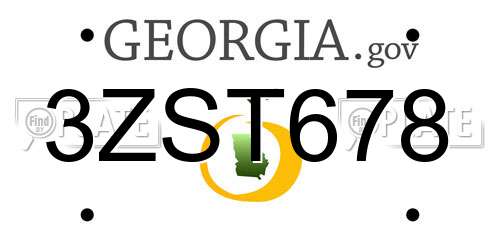 3ZST678 Georgia License Plate