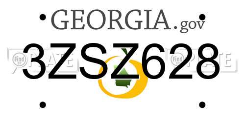 3ZSZ628 Georgia License Plate