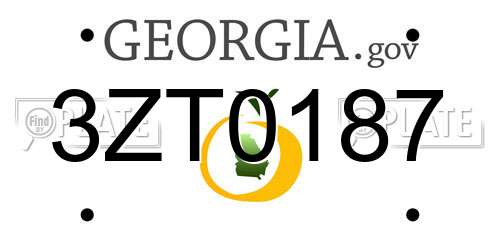 3ZT0187 Georgia License Plate