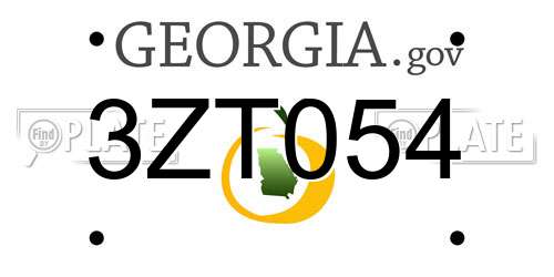 3ZT054 Georgia License Plate