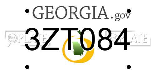3ZT084 Georgia License Plate