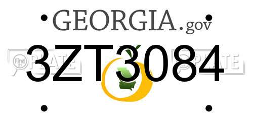 3ZT3084 Georgia License Plate