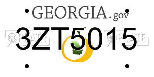 3ZT5015 Georgia License Plate
