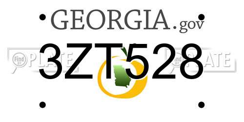 3ZT528 Georgia License Plate