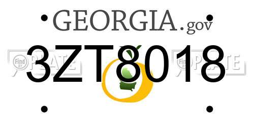 3ZT8018 Georgia License Plate