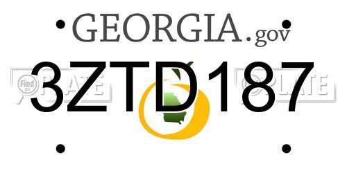 3ZTD187 Georgia License Plate