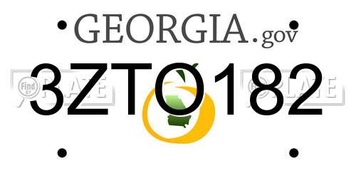3ZTO182 Georgia License Plate