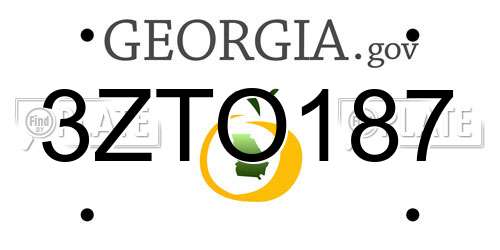 3ZTO187 Georgia License Plate