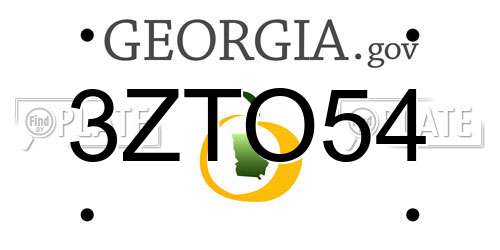 3ZTO54 Georgia License Plate