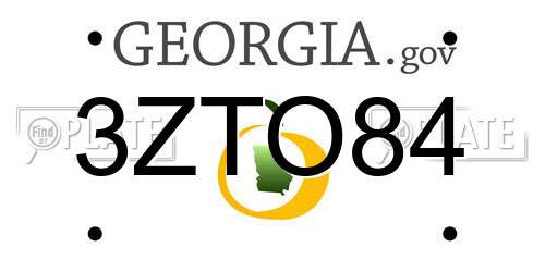 3ZTO84 Georgia License Plate