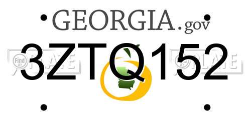 3ZTQ152 Georgia License Plate