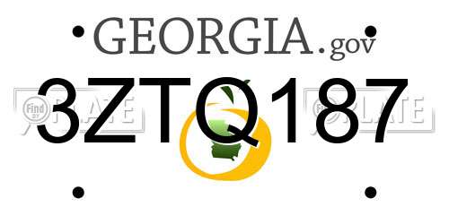 3ZTQ187 Georgia License Plate