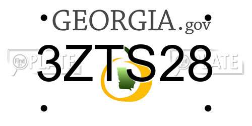 3ZTS28 Georgia License Plate
