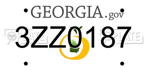 3ZZ0187 Georgia License Plate